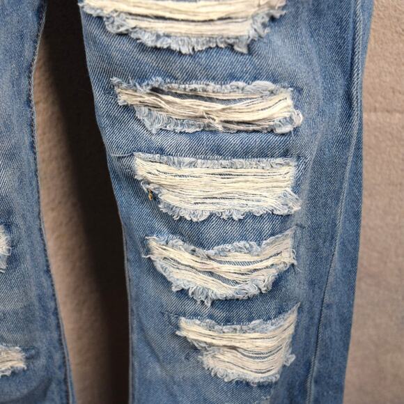 Suede Jeans Charlie Mid Rise Relaxed Fit Distressed Destroyed Womens 26 Cotton - Picture 3 of 8